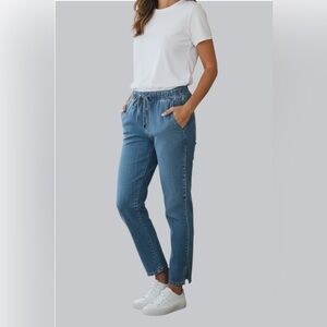 Banana Republic Women's Light Blue Drawstring Jeans